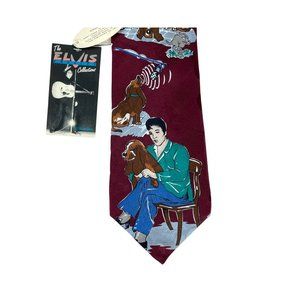 1993 Elvis Presley Collections silk necktie featuring Hound Dog NOS